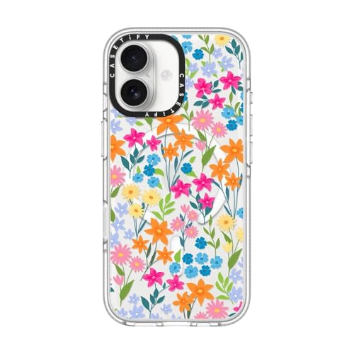 CASETiFY for iPhone 17 Case - Impact Clear Compatible with MagSafe | Not Yellowing | 6.6 ft. 3X Military Grade Drop Protection | bright spring flowers - daisy floral pattern | Clear - color: bright spring flowers, size: Iphone 17 (6.3")