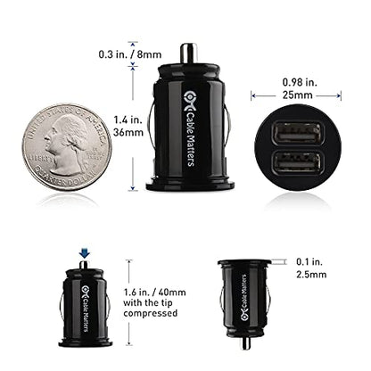 Cable Matters 2-Pack 4.8A 24W Flush Mount Dual USB Car Charger