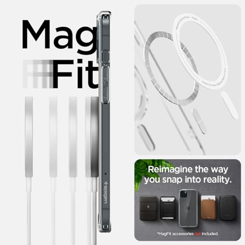 Spigen for iPhone 15/14/13 Case, Ultra Hybrid MagFit [Anti-Yellowing] [Compatible with Magsafe] - Clear Graphite - color: Clear Graphite, size: iPhone 15 / 14 / 13