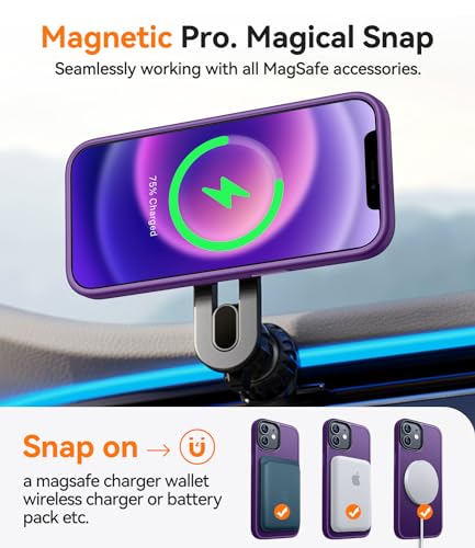 CANSHN Magnetic for iPhone 12 Case/iPhone 12 Pro Case, Deep Purple | Translucent Matte, Compatible with MagSafe, Heavy Duty Protection, Scratch Resistant, Slim Fit, Pocket Friendly - color: Matte Magnetic & Deep Purple