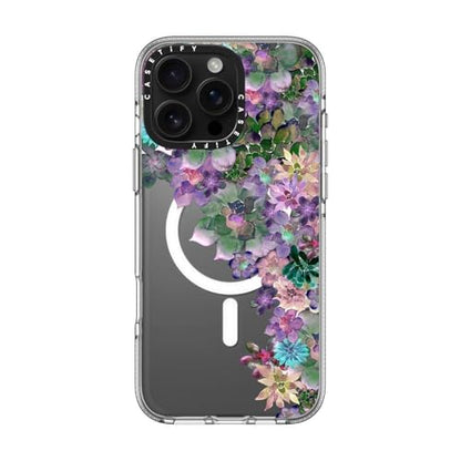 CASETiFY for iPhone 16 Pro Max Case - Impact Clear Compatible with MagSafe | Not Yellowing | 6.6 ft. 3x Military Grade Drop Protection | MY SUCCULENT GARDEN | Clear - color: MY SUCCULENT GARDEN, size: Iphone 16 Pro Max (6.9")
