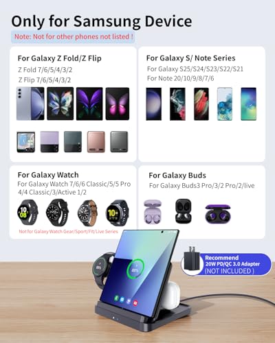 for Samsung Galaxy Z Fold 8 Ultra/7/6/5/4 Wireless Charging Station,3-in-1