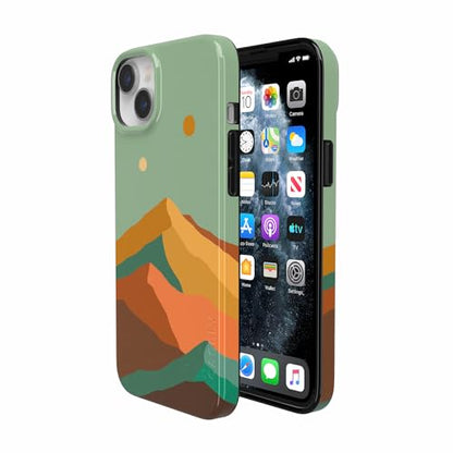 Casely iPhone 14 Plus Case | Endless Peaks | Colorblock Mountain | Compatible with MagSafe | Classic Ultra Slim Design - color: Endless Peaks | Colorblock Mountain