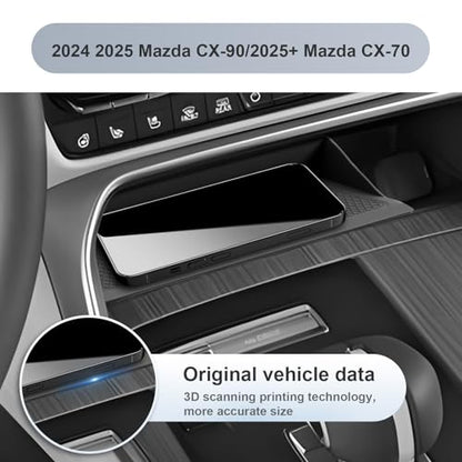 SKTU Upgrade for 2024 2025 2026 Mazda CX-90 Accessories Wireless Charging Mat for 2024 2025 2026 Mazda CX-90/2025 2026 Mazda CX-70 Center Console Non-Slip Pad 2024 2025 2026 CX-90 Console Mat - color: 2024+ CX-90/2025+ CX-70 Mat