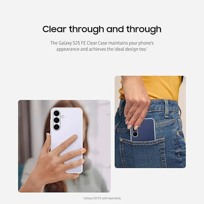 SAMSUNG Galaxy S25 FE Clear Phone Case, Durable and Slim Protective Cover, Stylish, Transparent, US Version - color: Clear, style: S25 FE