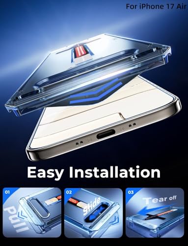 2 Pack Privacy Screen Protector for Apple iPhone Air,Anti Spy Tempered Glass, Anti-Scratch, Case Friendly【Easy Installation】