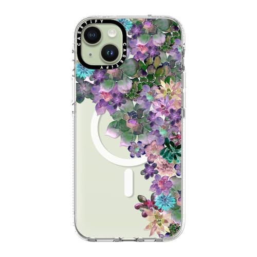 CASETiFY for iPhone 15 Plus Case - Impact Clear Compatible with MagSafe | Not Yellowing | 6.6 ft. 3X Military Grade Drop Protection | MY SUCCULENT GARDEN | Clear - color: MY SUCCULENT GARDEN, size: Iphone 15 Plus (6.7")