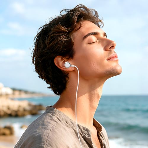 Single Mono Wired Earbud Headset with Microphone