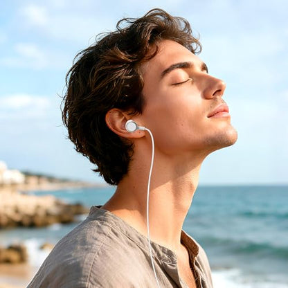 Single Mono Wired Earbud Headset with Microphone
