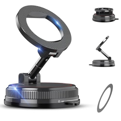 Car Phone Holder Mount for MagSafe, 108LBS Vacuum Suction&3000gf Magnetic