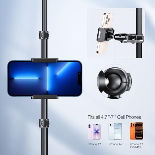 elitehood Swivel Tilt Phone Holder for Mic Stand Mount & Microphone Stand - style: Front Mount