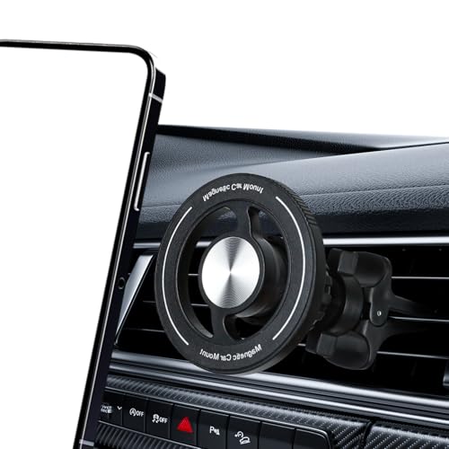 wuyaoyao Magnetic Phone Holder for Car, Anti-Shake Air Vent Cell Phone Car Mount with Clip, 360° Rotation Adjustable, Hands Free Automotive Cellphone Mount, Universal for All Smartphones (Clip Type)