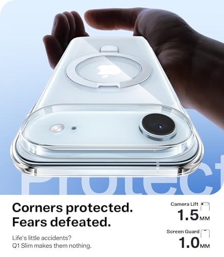 TORRAS for iPhone Air Case, Slim Magnetic Stand, Open-Edge Thin Frame Fit, Hard PC, Fit for MagSafe, Anti-Yellowing Phone Case for iPhone 17 Air, Daily Protection, Clear - size: iPhone Air