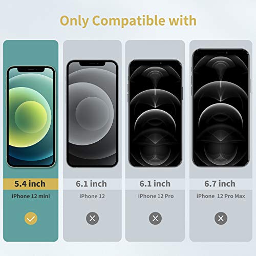 UNBREAKcable 3-Pack Screen Protector for iPhone 12 mini Tempered Glass | Shatterproof, Easy Install, 9H Hardness, 99.99% HD Clear, Bubble-Free, Anti-Fingerprint, Scratch Resistant, Case Friendly - size: iPhone 12 mini
