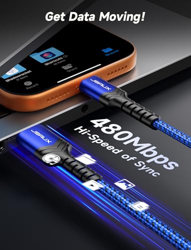 JSAUX USB C Cable Fast Charging, USB to USB C Cable 3-Pack (10+6.6+3.3FT) - color: Blue, size: 3.3ft+6.6ft+10ft