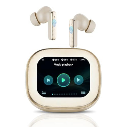 Wireless Earbuds with Touch Screen, Bluetooth 5.4 Headphones, ANC Noise Cancelling, 60H HiFi Stereo Bluetooth Ear Buds with 5 EQ Modes, IPX7 Earphones for Sports/Workout/Gym