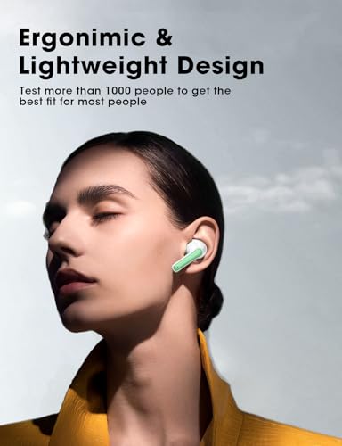 ZZU Wireless Earbuds, 2025 Ear Buds with Big Bass Stereo Sound, Lightweight Bluetooth Earbuds with 48 Hours Playtime, in-Ear Fit Earphones, IPX7, Hands-Free Calls with AI for iPhone, Android, Pad