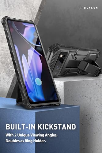 i-Blason for Google Pixel 10 Pro XL Case with Stand, 360° Full-Body with Built-in Screen Protector, Foldable Kickstand, Heavy Duty Rugged Protective Bumper Case for Pixel 10 Pro XL, 6.8 inch Black - size: Pixel 10 Pro XL 6.8 inch