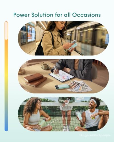 charmast Portable Charger Fast Charging,Built-in 4 Cables,6 Outs & 4 Inputs - color: Qing