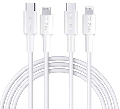 MaGeek USB C to Lightning Cable 6ft, [Apple MFi Certified] [2-Pack] PD Charger Compatible with iPhone 14/13/12/11/X/8, iPad Air/Air Pods, Supports Power Delivery - color: 2pcs_6ft_White