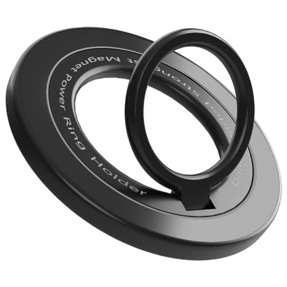 Magnetic Phone Ring Holder for MagSafe,【Two-Sided Magnetic】 360° Rotation Magnet Phone Grip for iPhone 16/15/14/13/12 Series/Samsung/Google (Black) - color: Black