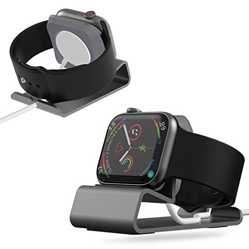 Sincetop Compatible with Apple Watch Charger Stand Ultra 2/Ultra/SE/9/8/7/6/5/4/3/2/1, Aluminum iWatch 49 45 41 44 40 42 38 Charging Holder Dock Nightstand Mode-Magnetic Charger not Included-Gray - color: Gray
