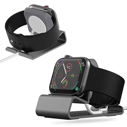 Sincetop Compatible with Apple Watch Charger Stand Ultra 2/Ultra/SE/9/8/7/6/5/4/3/2/1, Aluminum iWatch 49 45 41 44 40 42 38 Charging Holder Dock Nightstand Mode-Magnetic Charger not Included-Gray - color: Gray