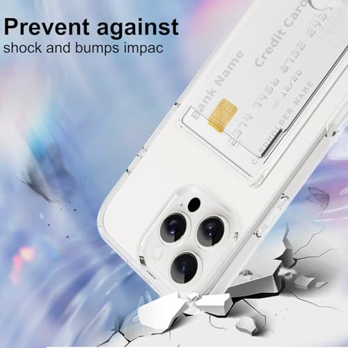 Gukalong Clear Wallet Case for iPhone 16 Pro with Credit Card Holder | Hard PC Heavy Duty Shockproof Protection Anti-Scratch Phone Cover Card Slot Anti-Yellowing Case for Women Men - size: for iPhone 16 Pro