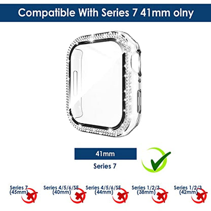 Simpeak 5-Pack Women Bling Screen Protector Case Compatible with Apple Watch 38mm 40mm 41mm 45mm Series 10 42mm 46mm, Screen Case Compatible with iWatch Series 10 9 8 7 6 5 4 3 2 1 (41mm) - size: 41mm(Series 7/8/9)
