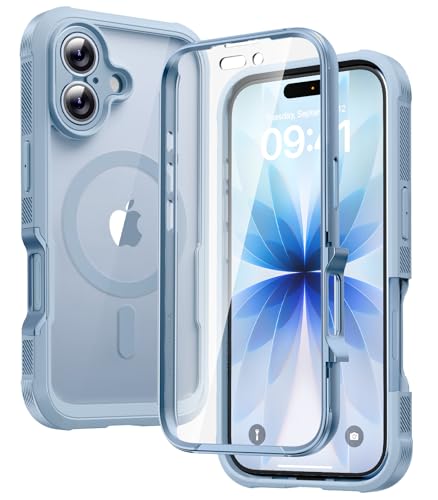 Diaclara Magnetic Designed for iPhone 17 Case 6.3 Inch Full Body Bumper,[Compatible with MagSafe] Military Drop Proof Cover with Built-in Touch Sensitive Anti-Scratch Screen Protector Blue - color: Blue, size: iPhone 17