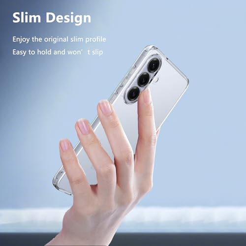 Clear Case for Samsung Galaxy S26+ Plus Case with 2 Pack Screen Protector,Shockproof Soft TPU Bumper and Hard PC Back Phone Case,Non-Yellowing,Anti-Scratch,Drop Protection,Slim Fit Cover Case - color: Samsung S26 Plus