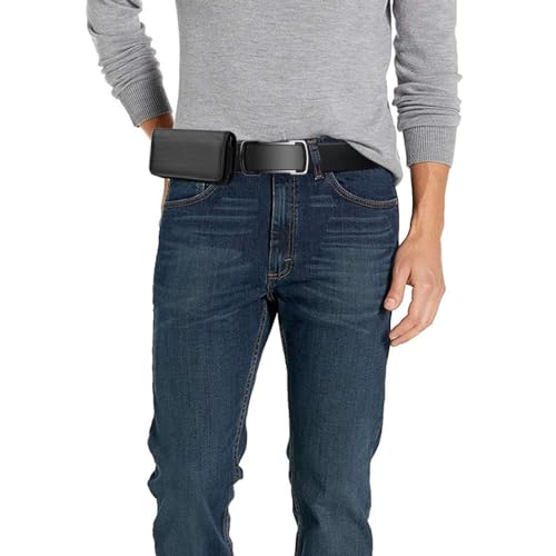 Nylon Cell Phone Holster for Google Pixel 5, Alcatel Insight, Tetra, Verso, Samsung Galaxy S10e, J3, LG Aristo 3/2 - Horizontal Case Canvas Waist Carrying Pouch with Belt Clip/Loops, Black - size: Small
