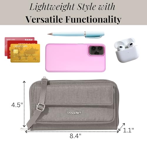 Baggallini Rfid Phone Wallet Crossbody - color: Sterling Shimmer
