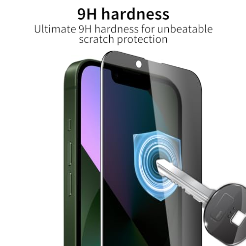 3 Pack Privacy Screen Protector for iPhone 13 Mini with 3 Pack Camera Lens Protector, 9H Hardness Double Shatterproof Anti-Spy Tempered Glass Film, Easy Installation - size: iPhone 13 Mini
