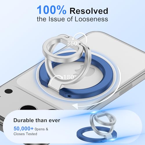 Magnetic Ring Holder for MagSafe Dual-Side Magnets Removable Gym Phone Grip - color: blue