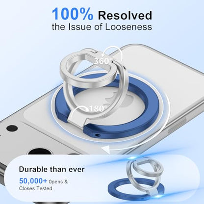 Magnetic Ring Holder for MagSafe Dual-Side Magnets Removable Gym Phone Grip - color: blue