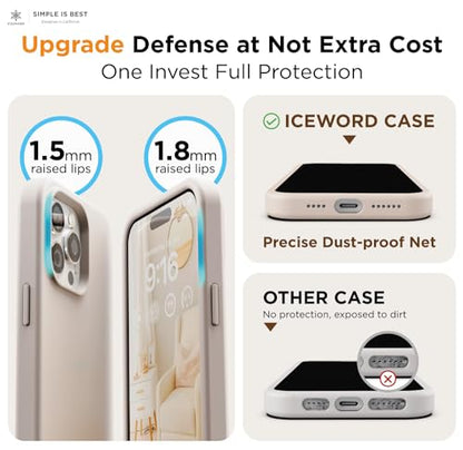 IceSword Compatible with iPhone 16 Pro Case Stone Beige Tan Taupe, Silicone Phone Case Cover Slim Protective Thin, Soft Neutral Premium Gel Anti Scratch Cream [Shockproof] 6.3 inch 16Pro - Stone - color: Stone, size: iPhone 16 Pro (6.3 inch)