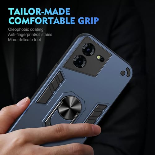 Compatible for Tecno Pova 5 Pro Case,Built-in Stand Shockproof and Drop-Proof Compatible with Tecno Pova 5 Pro 5G LH8n Phone Case Cover Blue - color: HY-GZS-blue, size: Tecno Pova 5 Pro 5G
