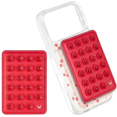 Walli Cases Silicone Suction Cup Mount for iPhone, Fits Walli Magnetic Case - color: Red
