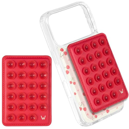 Walli Cases Silicone Suction Cup Mount for iPhone, Fits Walli Magnetic Case - color: Red