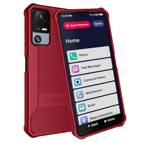 BELTRON Phone Case for Jitterbug Smart 4, Slim Industrial Strength Protective Grip Case with Reinforced Technology for TCL 40XL / Lively Jitterbug Smart4 (Red) - color: Red