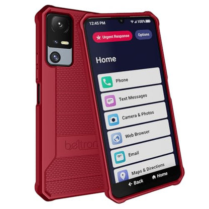 BELTRON Phone Case for Jitterbug Smart 4, Slim Industrial Strength Protective Grip Case with Reinforced Technology for TCL 40XL / Lively Jitterbug Smart4 (Red) - color: Red
