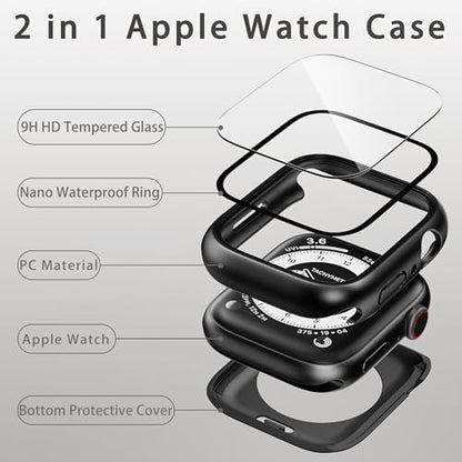 Full Protection Cover for Apple Watch SE3/SE2/SE Series 6/5/4 44mm - color: Black, size: 44mm