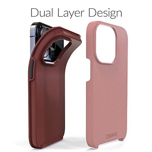 Crave Dual Guard for iPhone 14 Pro, Shockproof Protection Dual Layer Case for Apple iPhone 14 Pro (6.1") - Blush - color: Blush
