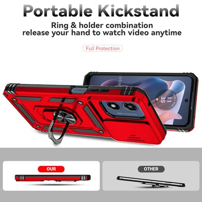 SunStory for Motorola Moto G Play 4G 2024 Case with Kickstand,Red - color: Red