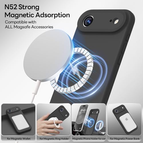 LOVE 3000 Magnetic for iPhone Air Case Premium Silicone, Black - color: Black, size: iPhone Air 6.5inch