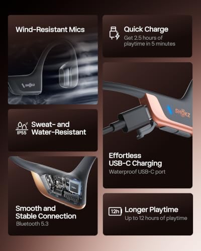 SHOKZ OpenRun Pro 2 Bone Conduction Sport Headphones, Rose Gold Gift Edition, Amazon Exclusive Rose Gold; Premium Gift Box; DualPitch Sound; Open-Ear; Smart Mic; IP55; 12H Battery - color: Rose Gold Gift Edition, size: Standard
