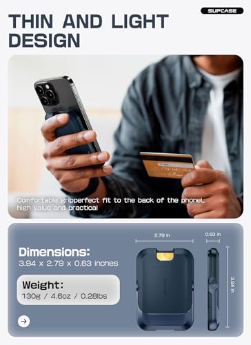 SUPCASE for MagSafe Wallet with Stand, Hold 6 Cards, Midnight Blue - color: Midnight Blue