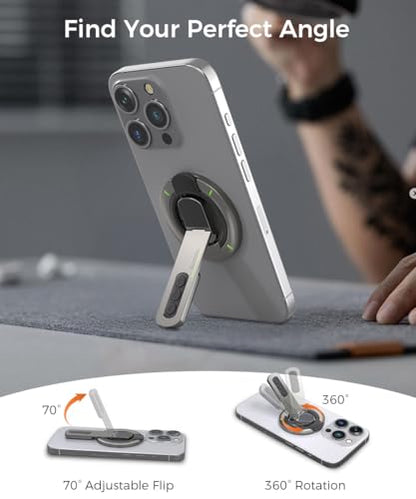 Phone Grip for Magsafe Phone Stand 360°Roration Gym Holder (Black) - color: Black