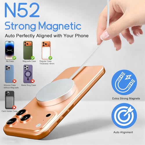 25W Wireless Charger for iPhone Magnetic Fast Charging Pad for Galaxy S26 - color: White